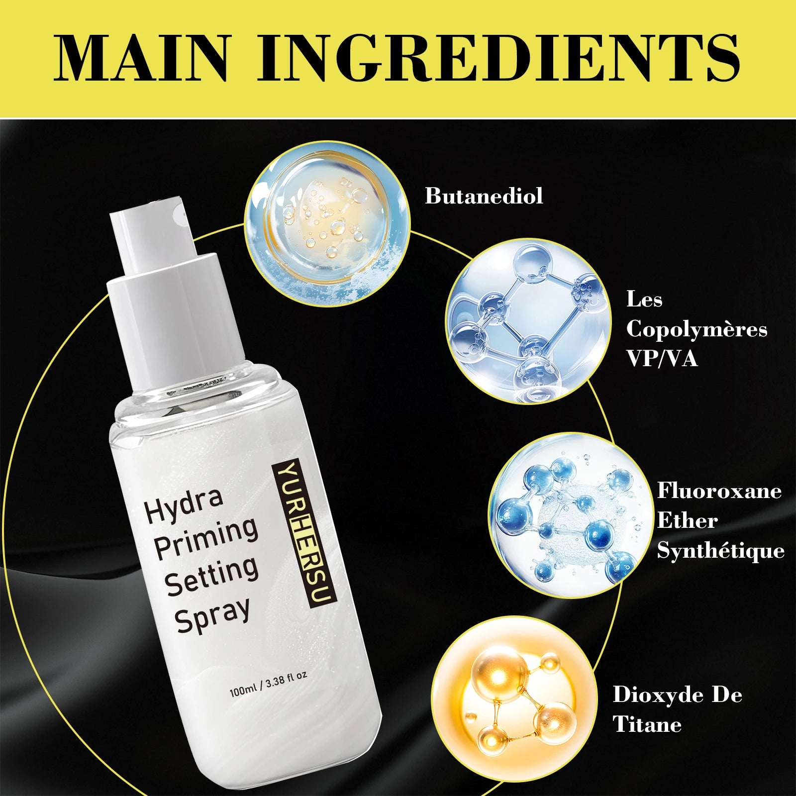 YURHERSU Quicksand Makeup Setting Spray – Waterproof 100ml