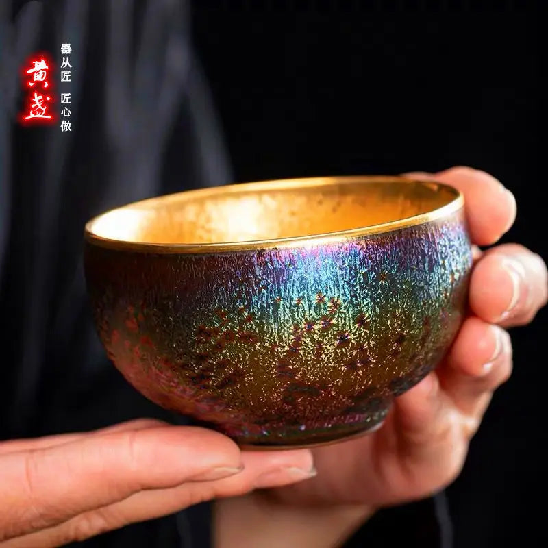 Real Gold Master Cup Large Building Cup Kiln Turned Gilded Cup High-end Household Use Oasis Select