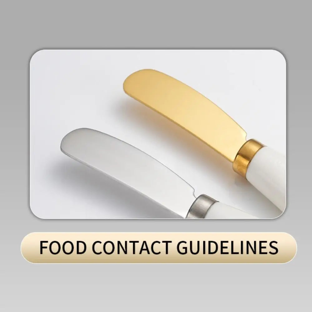 Portable Stainless Steel Cheese Knife Ceramic Handle Bread Jam Butter Knife Wipe Cream Kitchen Tools Party Oasis Select