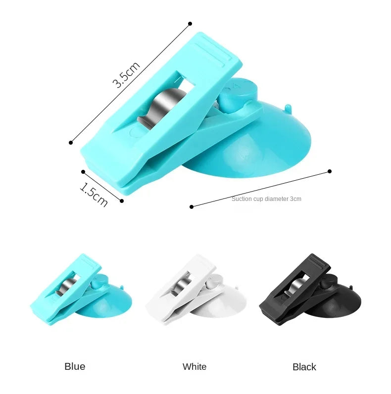 1 Pair Car Interior Window Clip Mount Black Suction Cap Clip Plastic Sucker Removable Holder For Sunshade Curtain Towel Ticket Oasis Select