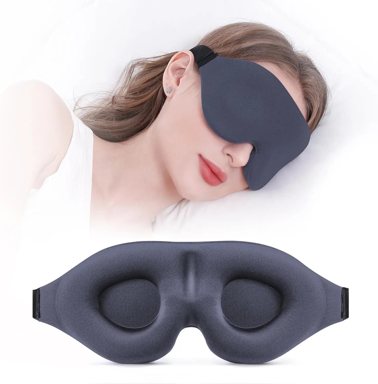 Adjustable 3D Eye Mask Suitable for Men and Women with No Pressure on the Eyes Breathable and Light Blocking Sleep Eye Mask Oasis Select GRAY