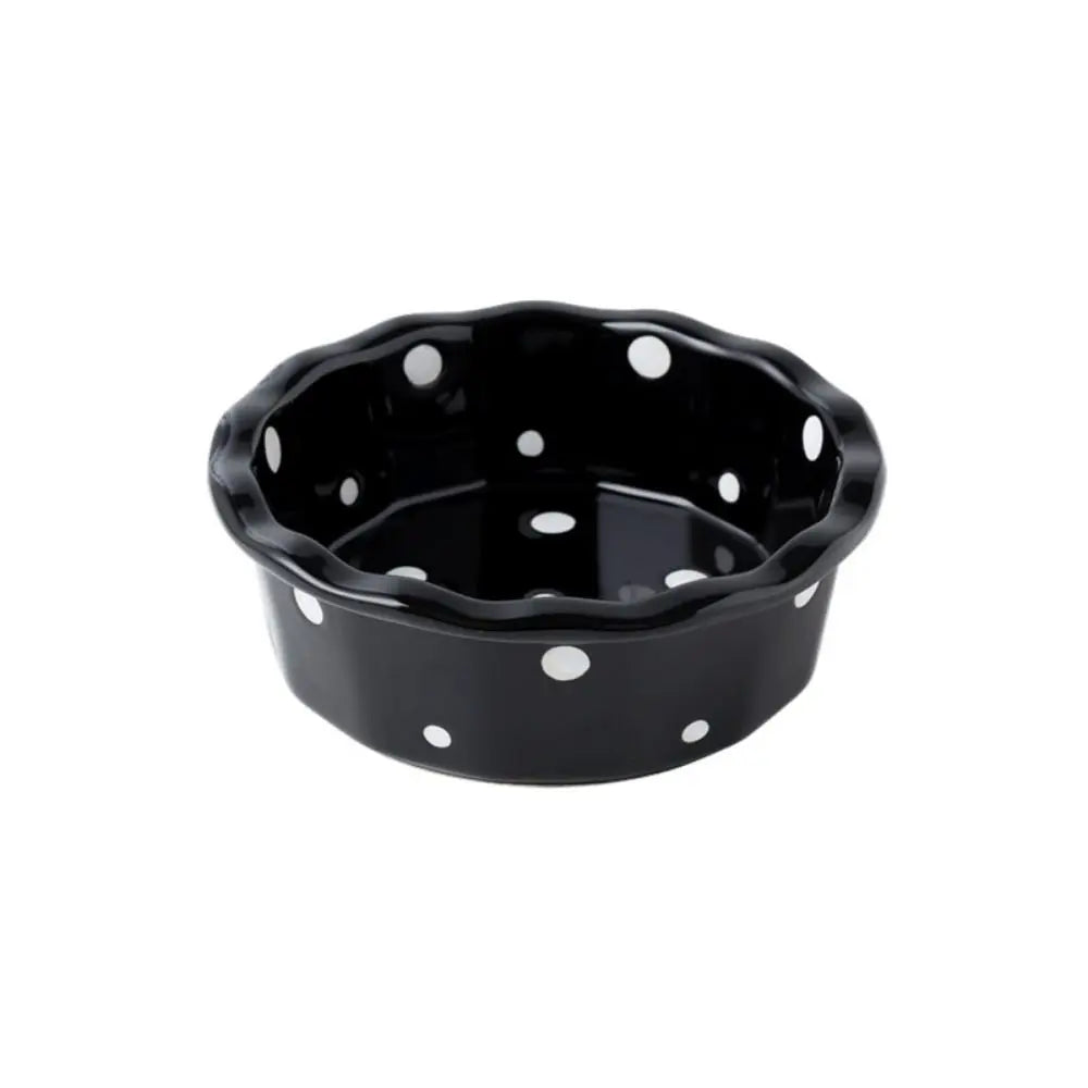 Anti-Tip Ceramic Cat & Dog Food Bowl | Wave Dot Feeder