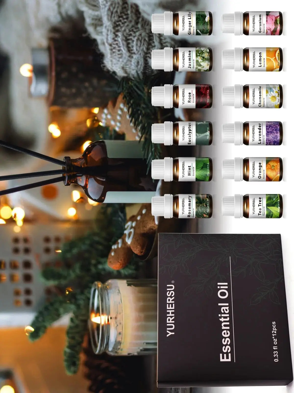 Rose & Ylang Ylang Essential Oil Set – Diffuser & Massage
