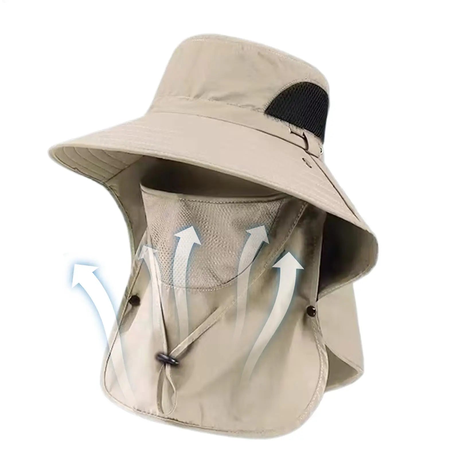 1PC Summer Sun Hats UV Protection Outdoor Hunting Fishing Cap For Men Women Hiking Camping Visor Bucket Hat Neck Flap Fisherman Oasis Select