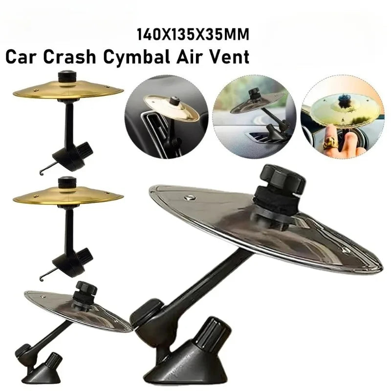 Car Crash Cymbal Air Vent Mini Drum Car Drum Cymbal Air Vent Car Hand-shooting Cymbals Musical Instrument For Car Interior Oasis Select