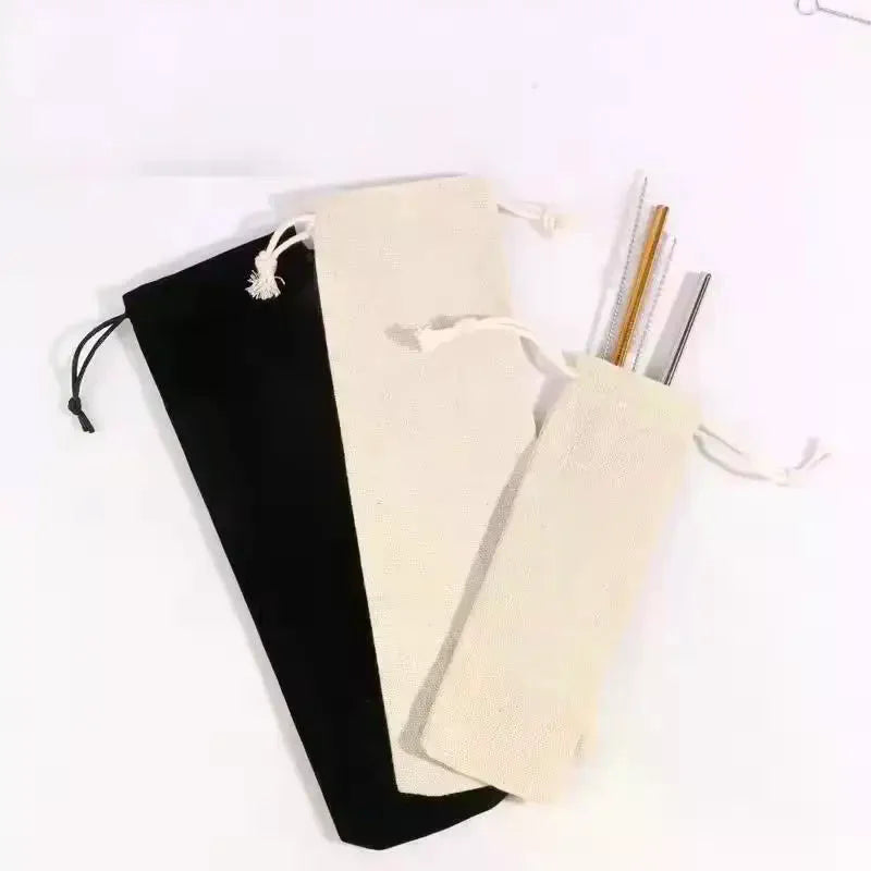 Cotton Linen Drawstring Storage Bag | Dustproof Utensil Pouch