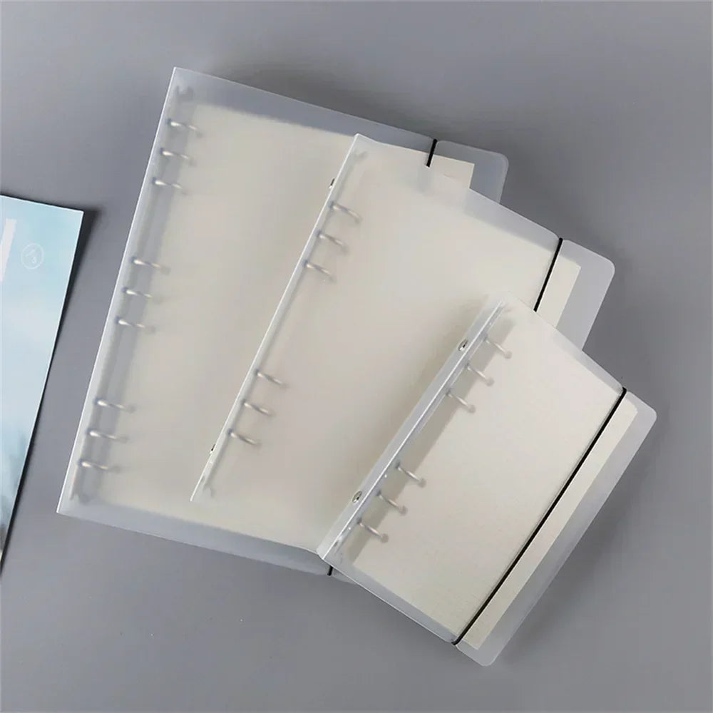 A5/6/7 Transparent Loose Leaf Binder Notebook Cover Zipper Bag Note Book Journal Planner Accessories Stationery Supplies New Oasis Select