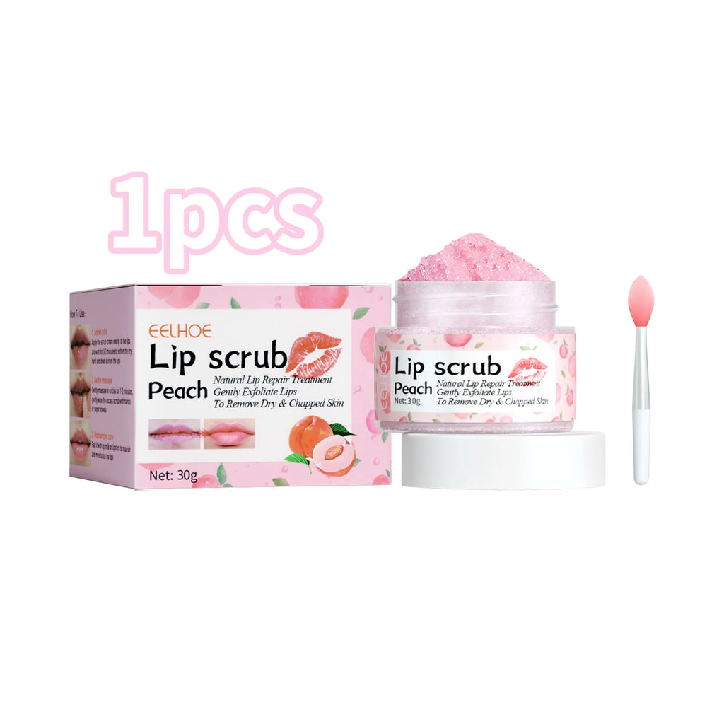 Peach Lip Scrub Moisturizing ＆ Moisturizing Lips Preventing Drying ＆ Cracking Diminishing ＆ Improving Dark Skin Around Lips 30g Oasis Select 1pcs