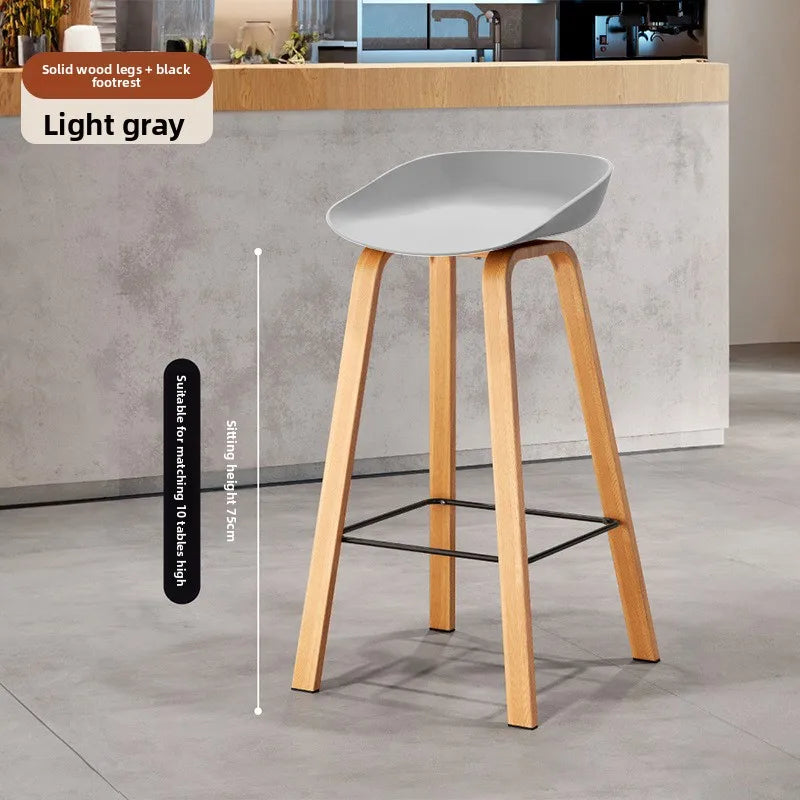 Nordic Bar Chair Modern Simple Bar Chair Wrought Iron Fashion Creative Restaurant High Stool Household Stool Front Desk Chair Oasis Select Q grey 75 2 pieces