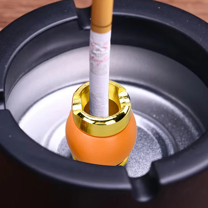 Metal Cigarette Extinguisher Portable Mini Ashtray Anti-slip With Slot Design Perfect For Home & Office Use Smoking Accessory Oasis Select