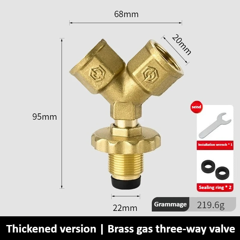 Brass Y Valve Connectors Garden Hose Hose Splitter with Solid Handle Brass Water Garden Hose Adapter 2 Way Oasis Select Upgraded version