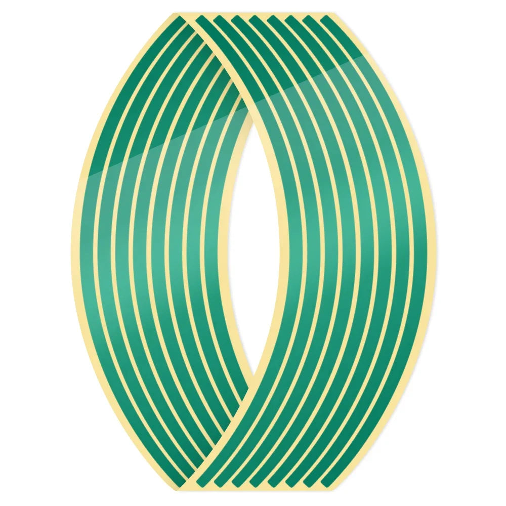 1-6set Wheel Sticker Reflective Rim Stripe Tape Bike Motorcycle Stickers For Honda For Kawasaki Z750 Z800 For YAMAHA MT07 MT09 Oasis Select Green