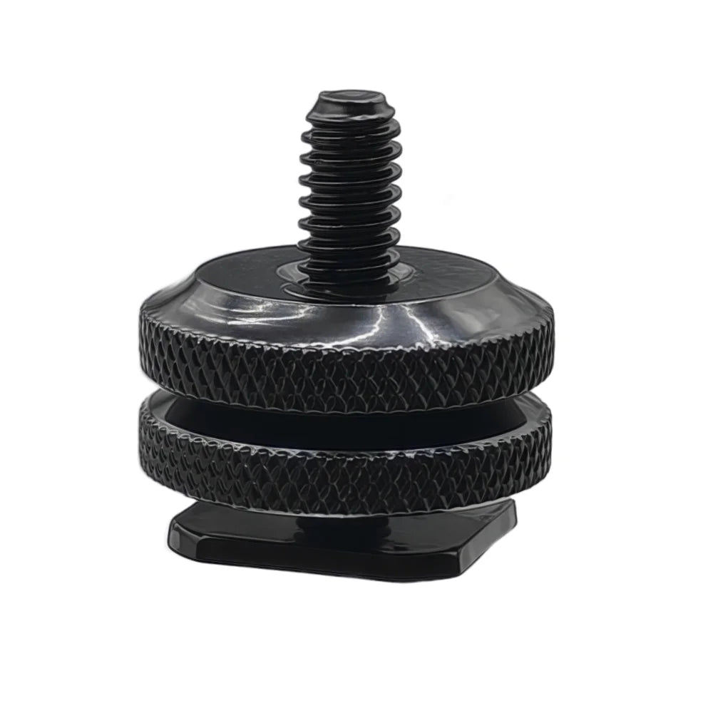 Cold Shoe Dual Nut 1/4" Hot Shoe Mount Adapter for DSLR Cameras