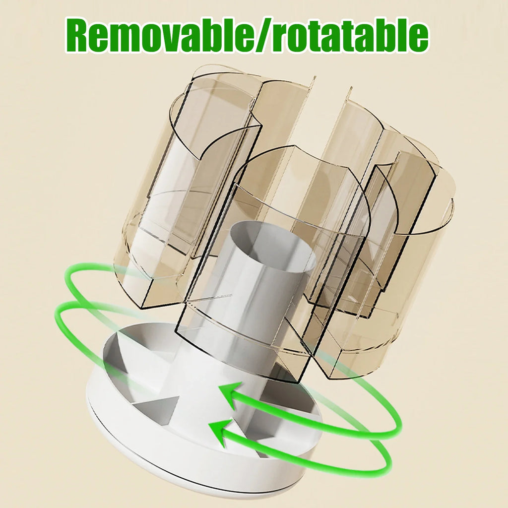360° Rotating Pencil Organizer Large Capacity Round Desktop Storage Holder with 6 Compartments Cosmetic Brush Pen Organizer Oasis Select