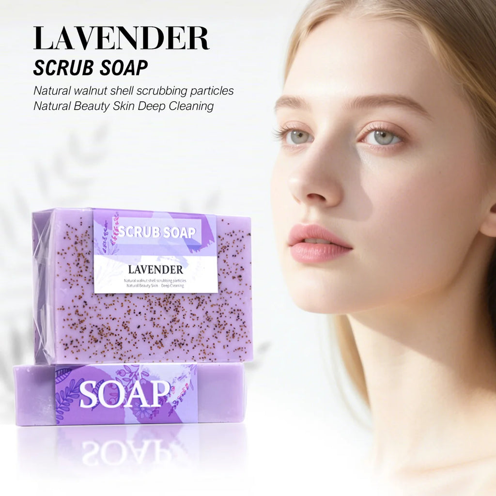 Lavender Essential Oil Handmade Exfoliating Scrub Soap Bar
