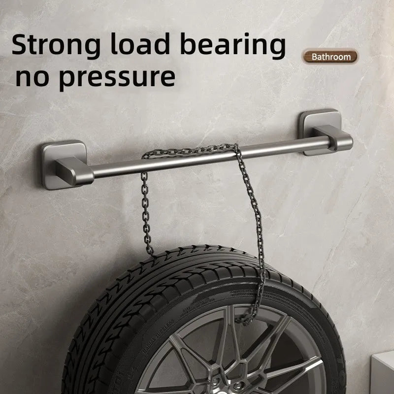 Bathroom Towel Holder White Without Drilling Bathroom Black Towel Rack Towel Bar Self-Adhesive Bathroom Towel Rack Towel Rail Oasis Select
