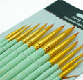 Round Watercolor Paint Brushes Set - Professional 12 Piece Gouache Paint Brushes for Artist, Acrylic, Gouache, Oil, Miniature,Mo Oasis Select 12pcs Green Round