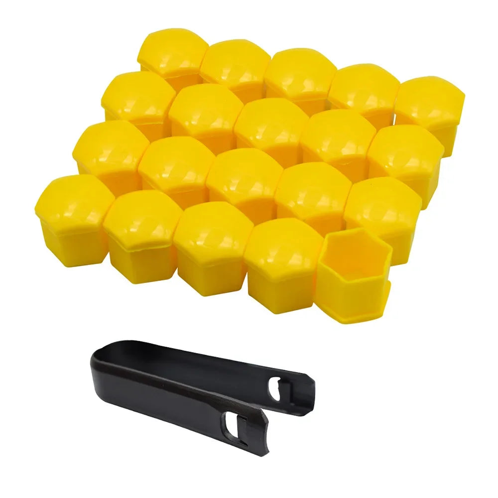 20Pcs 17/19/21mm Car Wheel Nut Caps Anti-Rust Auto Hub Screw Cover Wheel Nut Rim Cover Protection Covers Caps Tyre Nut Bolt Oasis Select YELLOW 21mm 20Pcs