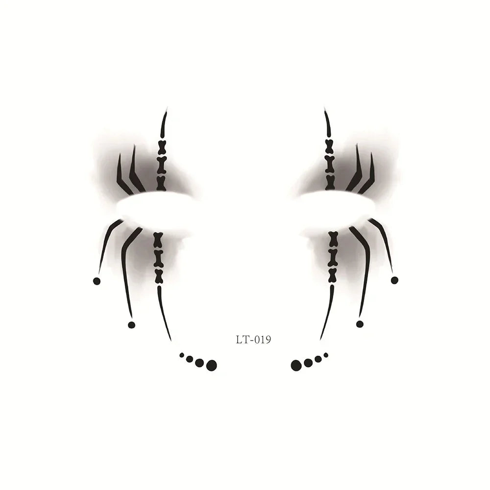 Halloween Transfer Tattoos Face Decoration Party Funny Stickers Suitable For Temporary Makeup Embellishment Party Dress Up Oasis Select 19