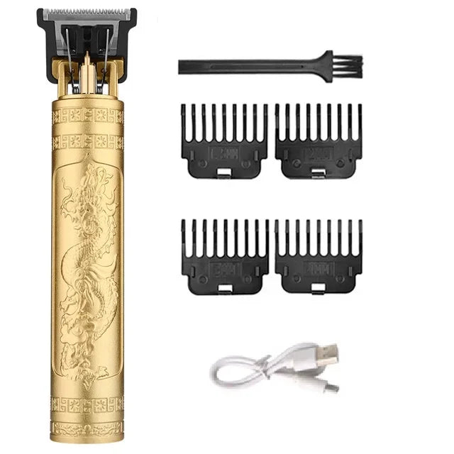 Vintage Cordless Hair Clippers For Men Electric Beard Trimmer Shaver Zero Gapped Hair Clippers Cutting Grooming Kit/Accessories Oasis Select 060-GoldDragon