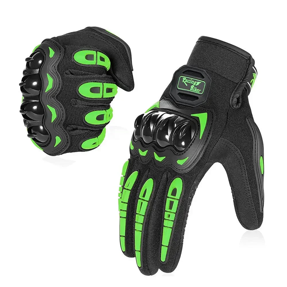 Motorcycle Gloves Guante Waterproof Touch Screen Full Finger Gloves Protective Anti-fall Guantes Moto Non-slip Riding Gloves Oasis Select green M