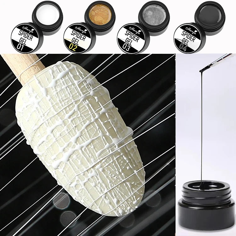 Nail Art Drawing Gel, Elastic Drawing Nail Polish Gel, Carving and Painting Line Drawing Gel, Black and White Oasis Select