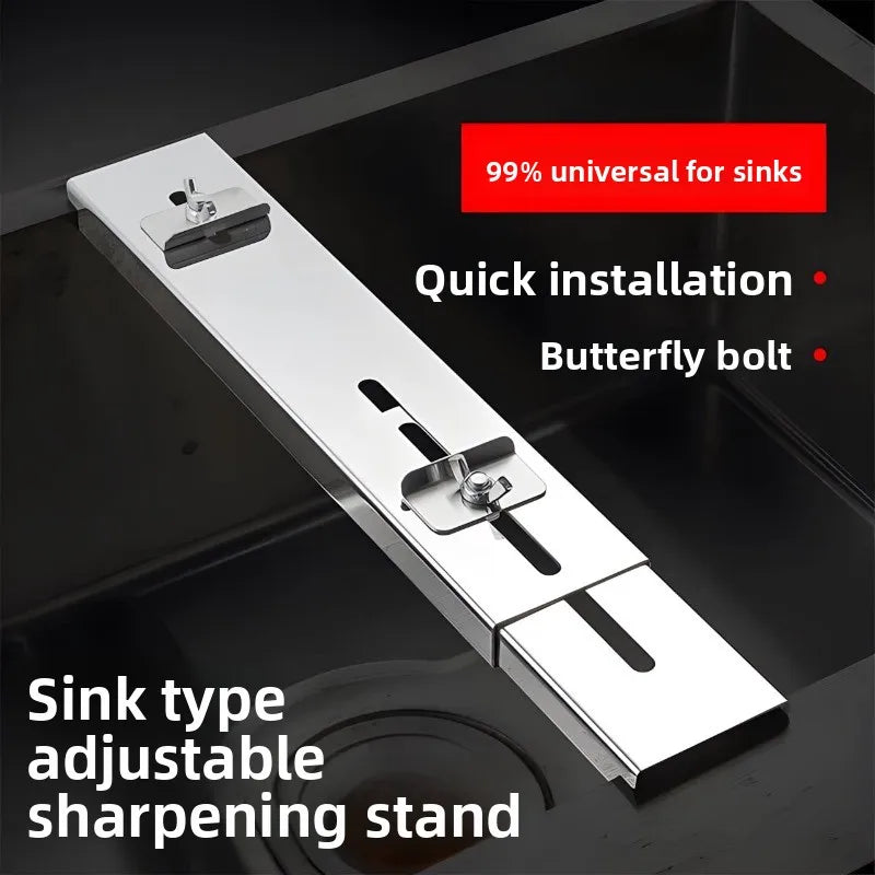 Grinding Stone Bracket Fixed Sink Telescopic Adjustable Grinding Stone Artifact Stainless Steel Household Artifact Oasis Select