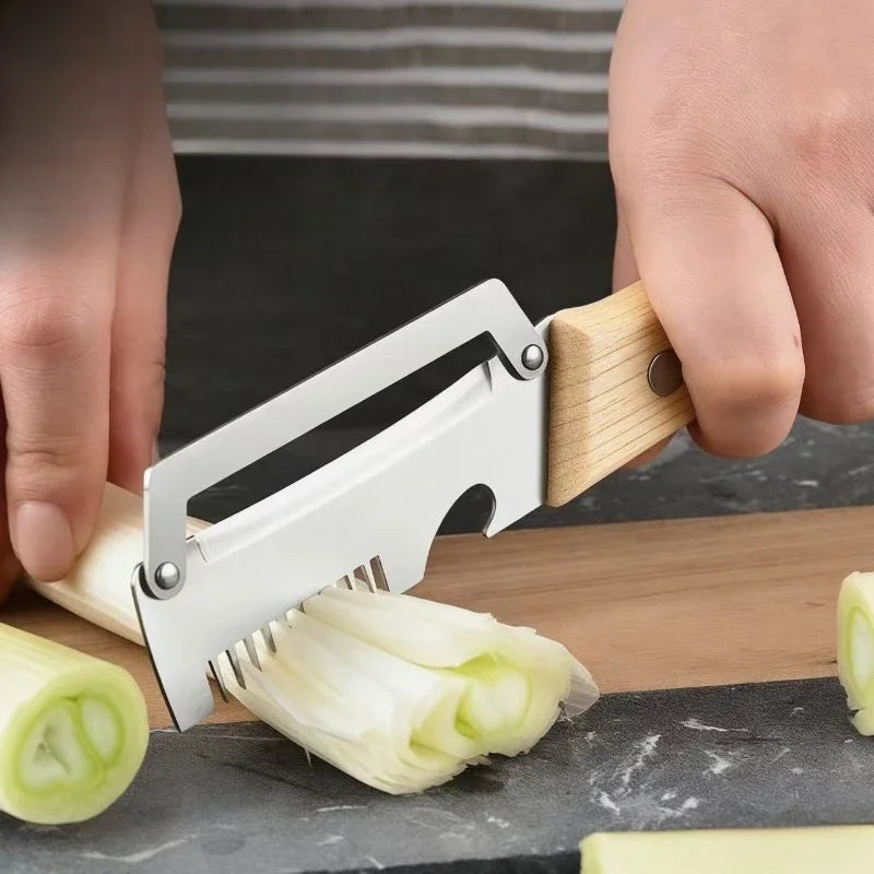 Multi Function Stainless Steel Vegetable Cutter Grater Slicer Peeler for Green Onion Ginger Julienne Opener Kitchen Tool Oasis Select