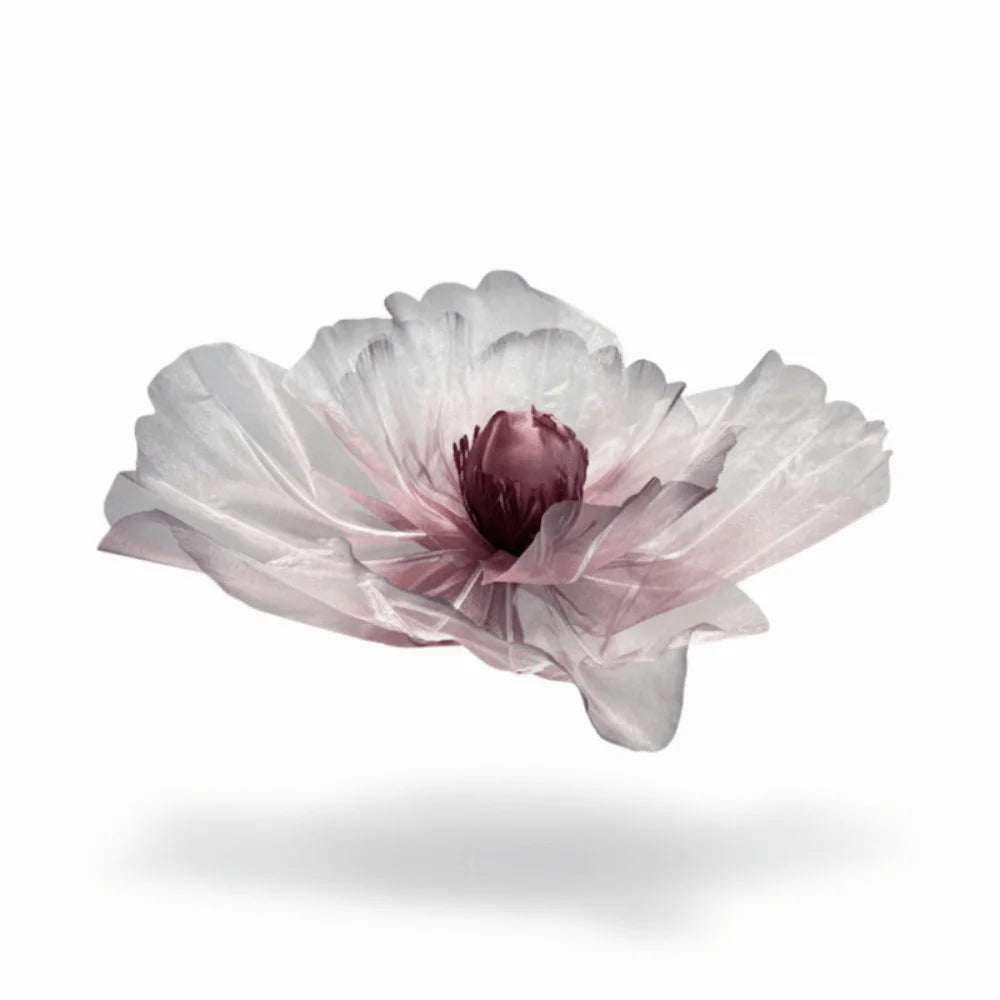 Single Flower Head Simulated Flower Silk Mesh Yarn Beautiful Decoration Silk Screen Flower Stand Props Large Poppy Oasis Select Light Purple
