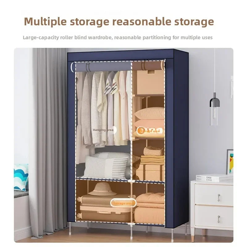 Multi-functional Wardrobe Home Bedroom Rental Room Storage Dormitory Cabinet Folding Wholesale Simple Cloth Wardrobe Durable Oasis Select