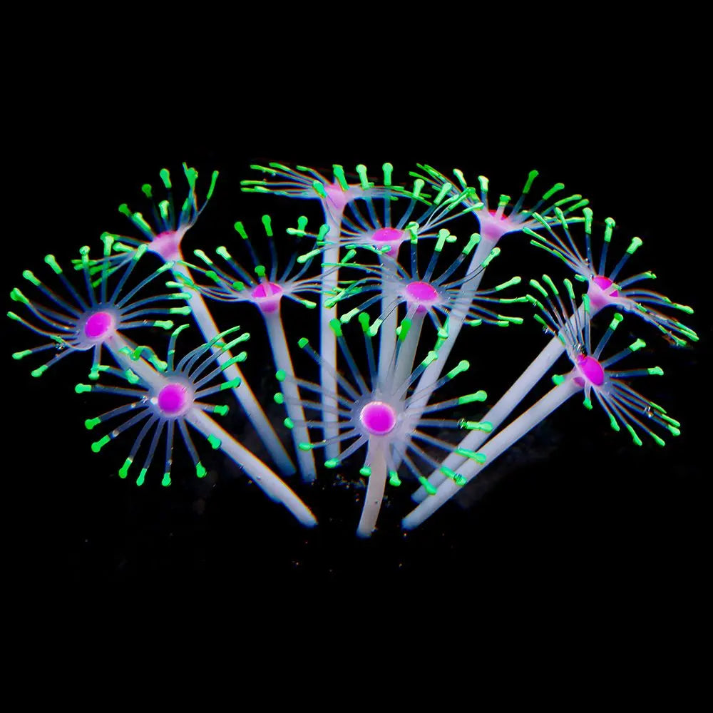 1Pc Silicone Glowing Artificial Fish Tank Aquarium Coral Plants Ornament Underwater Pets Decor Aquatic Pet Supplies Decoration Oasis Select Green