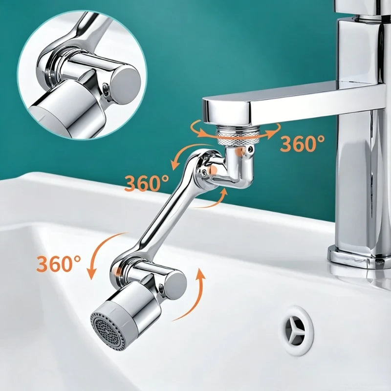 Swivel Robotic Arm Faucet Aerator Extender – Kitchen & Bathroom Faucet Aerator Extender Oasis Select
