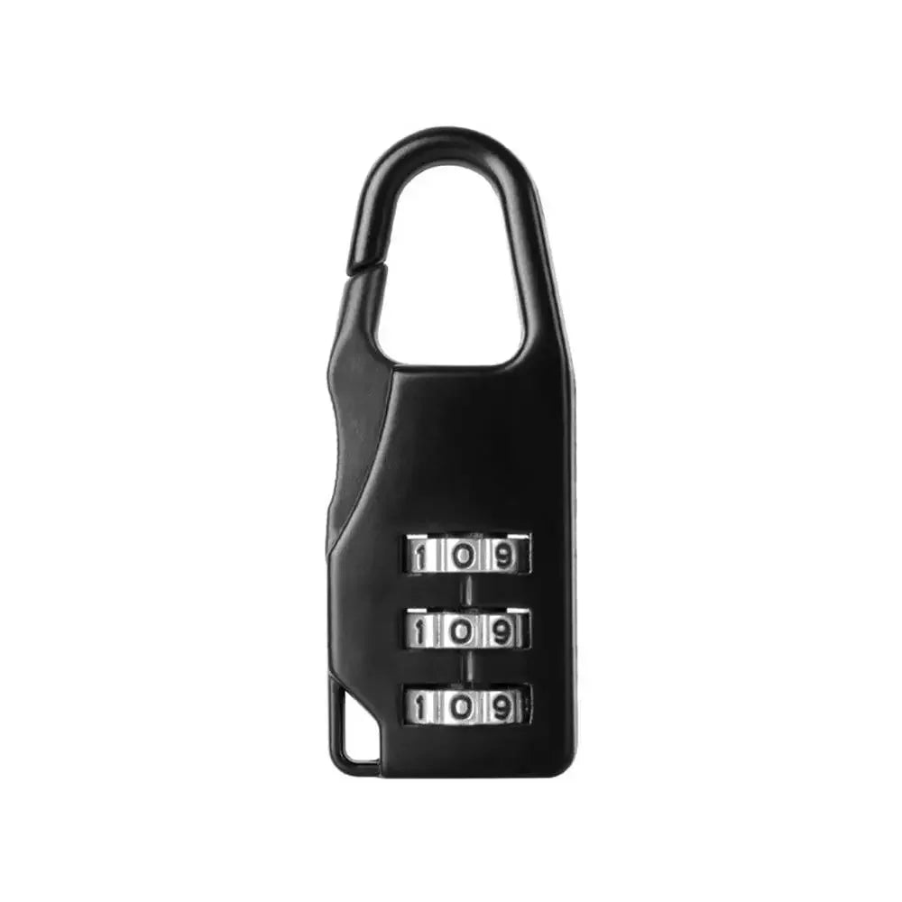 Portable Alloy Mini Lock Padlock Outdoor Travel Luggage Zipper Backpack Handbag Safe Anti-theft Combination Code Number Lock Oasis Select Black-A