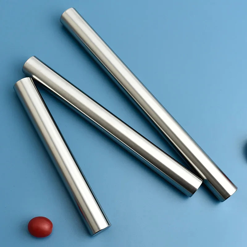 20/25/30cm Stainless Steel Household Rolling Pin Non-stick Roller Dough Baking Pizza Pastry Embossed Rolling Pin Kitchen Tool Oasis Select