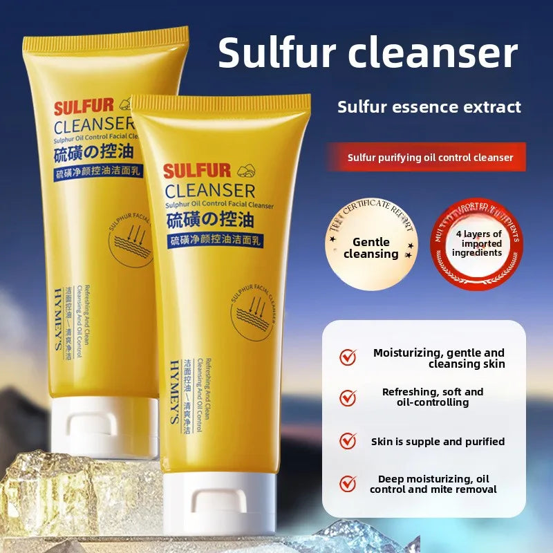 Sulfur Facial Cleanser 100g – Rich Foam Deep Cleansing Face Wash Facial Cleanser Oasis Select