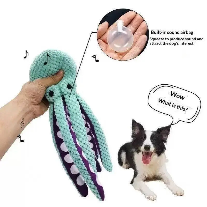 Pet Octopus Indestructible Dog Toy For Aggressive Chewers Squeaky Interactive Anxiety Relief Toy For All Dogs Pet Supplies Oasis Select