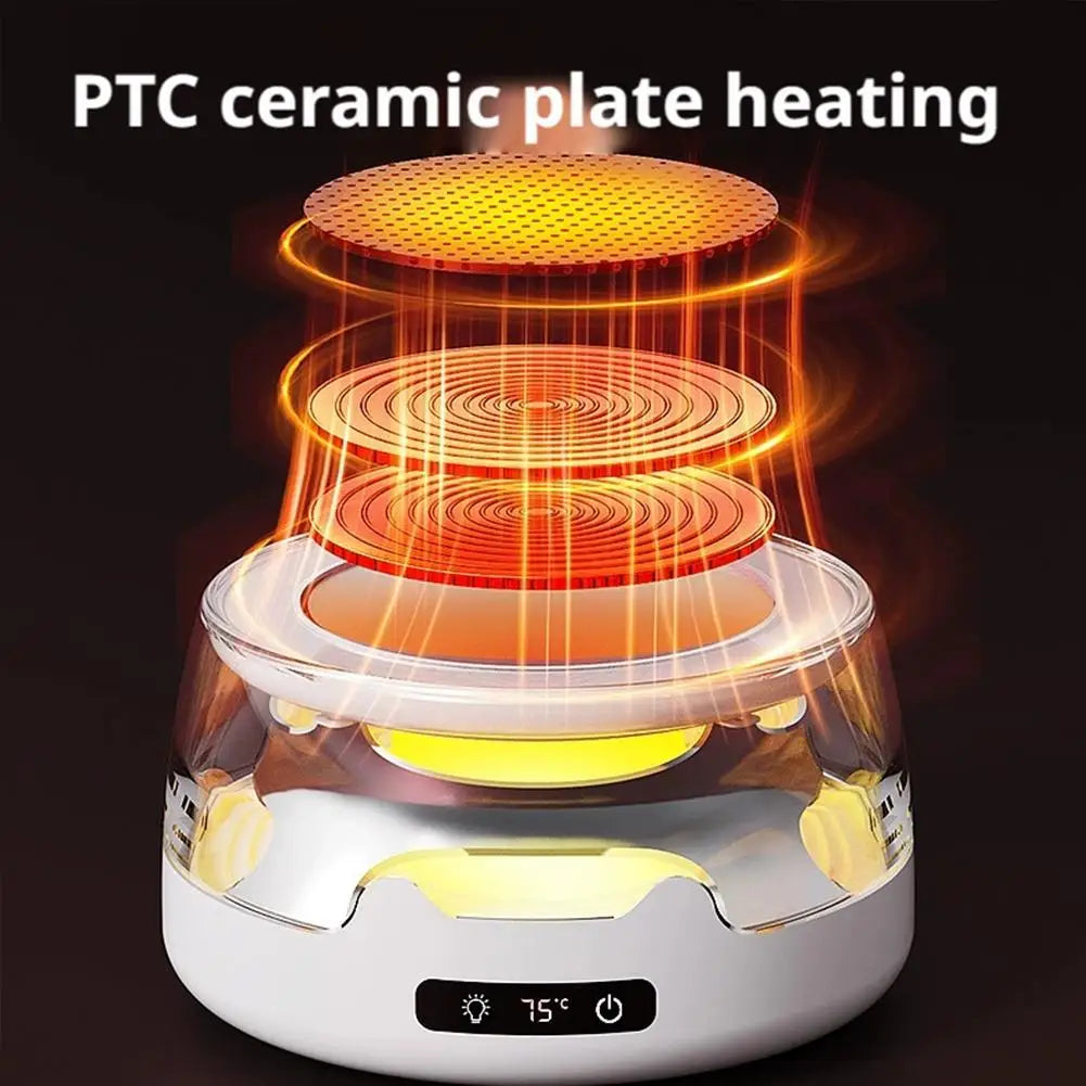 Thermostatic Cup Warmer Coaster – 4 Heat Settings & Night Light