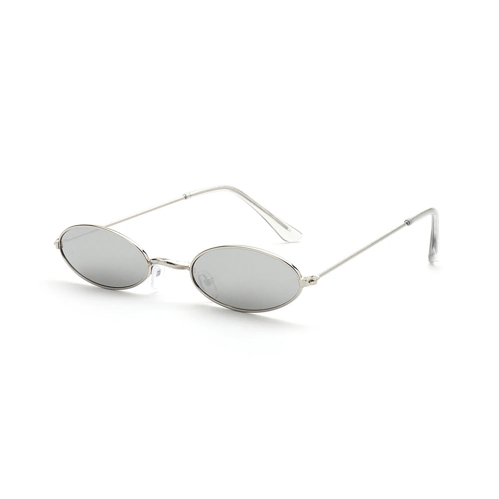 Retro Men and Women Accessories Eyeglasses Sun Glasses Vintage Shades Oval Sunglasses Oasis Select Silver - Silver
