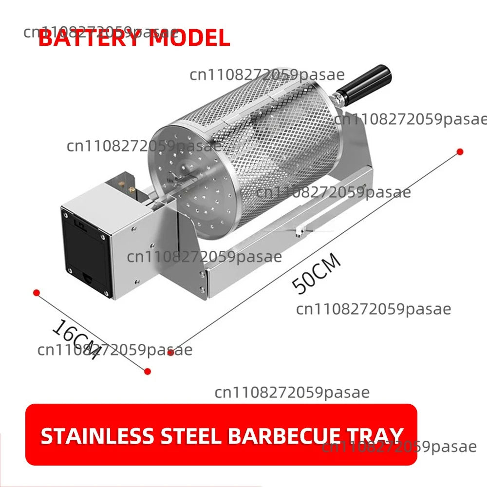 Round Rolling BBQ Grill Basket – Rotating Cylinder Grill Net
