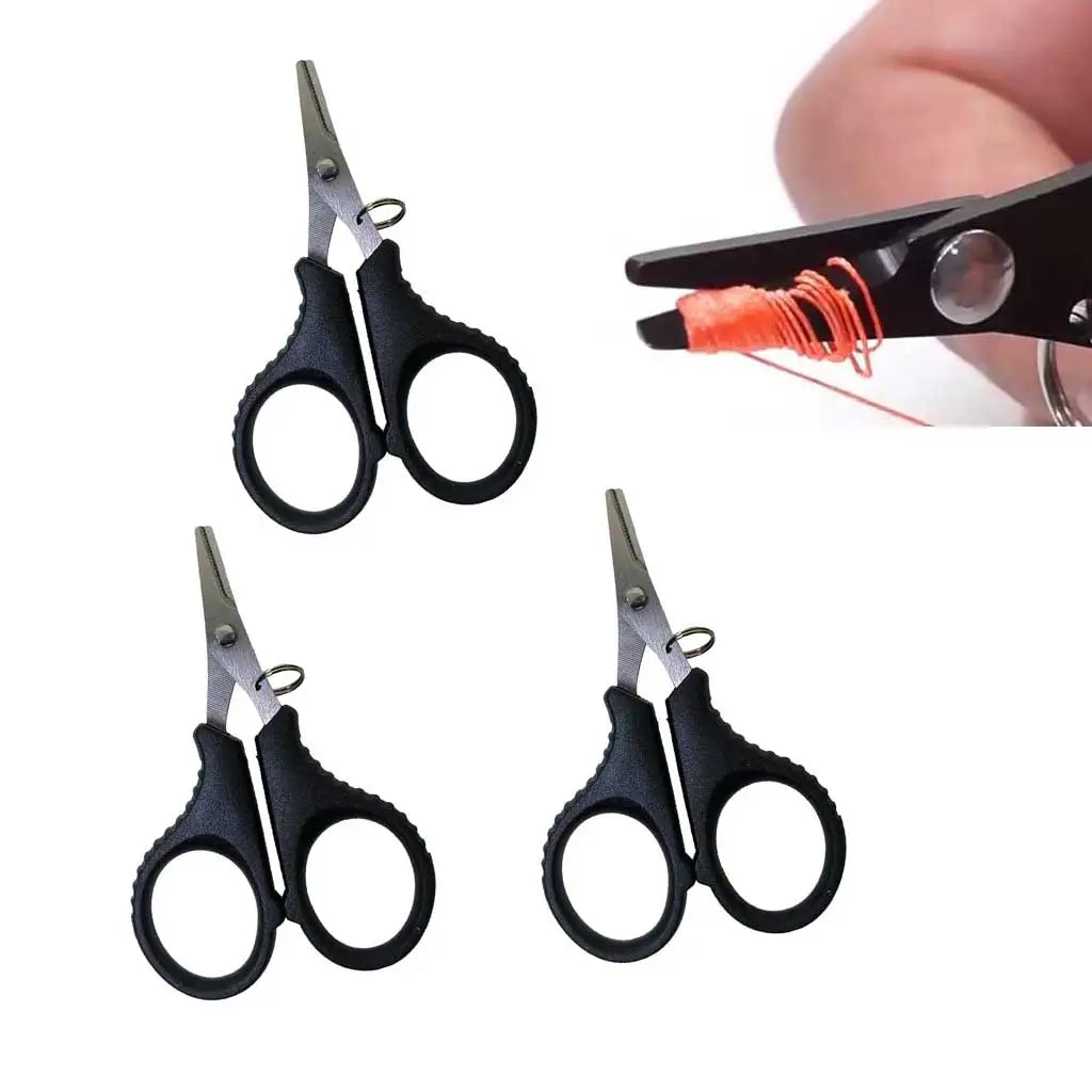 3-Pack Professional Stainless Steel Fishing Scissors Heavy Duty Line Cutter For Braided PE & Braided Line Oasis Select