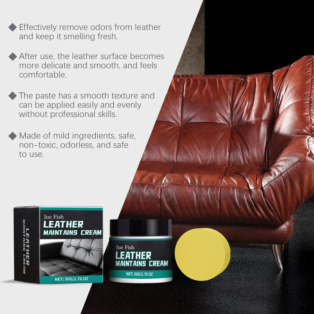 Jue Fish Leather Care Cream Furniture Leather Boots Coat Sofa Cleaning Care Polishing Leather Care Leather Maintains Cream Oasis Select