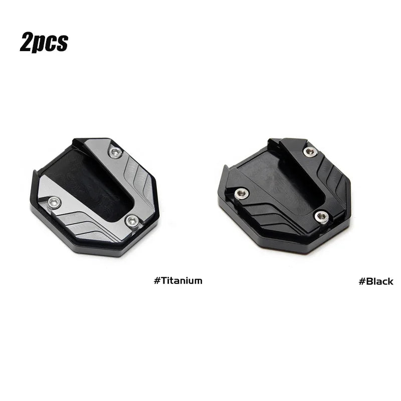 1/2/3PCS Aluminum Alloy Motorcycle Bike Kickstand Extender Foot Side Stand Extension Foot Pad Support Plate Oasis Select Titanium-Black