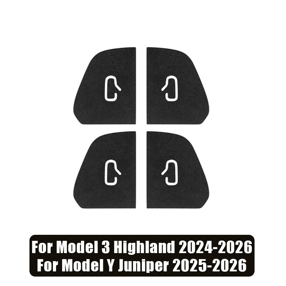 Luxury Interior Upgrade For Model 3 Y Highland Juniper 2025 Suede Door Switch Button Trim Stickers Patch Cover Car Accessories Oasis Select B 2