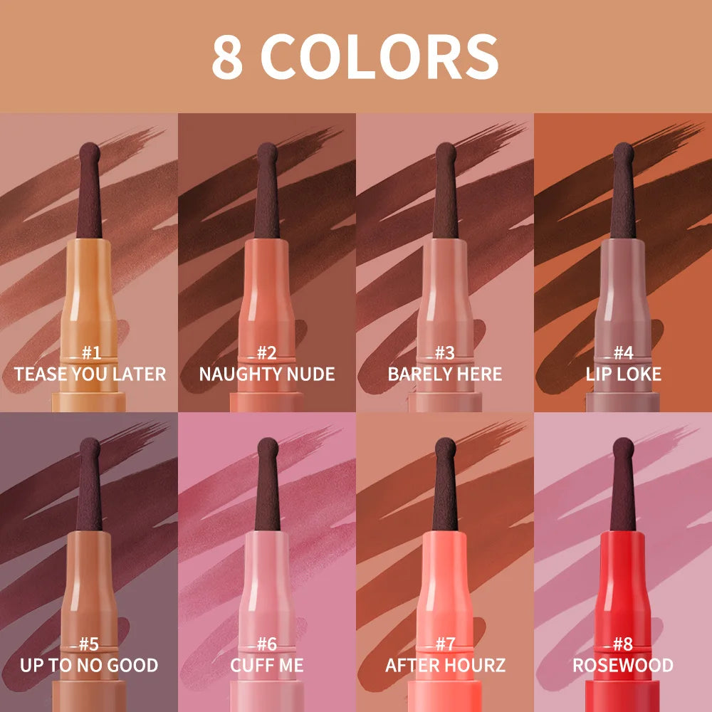 8 Colors Lip Lingerie Lip Liner Stain Long Lasting Waterproof Lip Liner Stain Transfer Proof Smudge Resistant Color Cosmetics Oasis Select