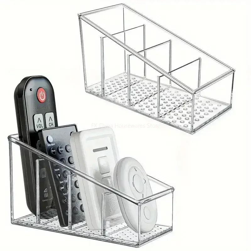 Romote Control Holder with 4 Compartments Clear Romote Holder Home Decor Kitchen Acccessories Make Up Orangizer Oasis Select