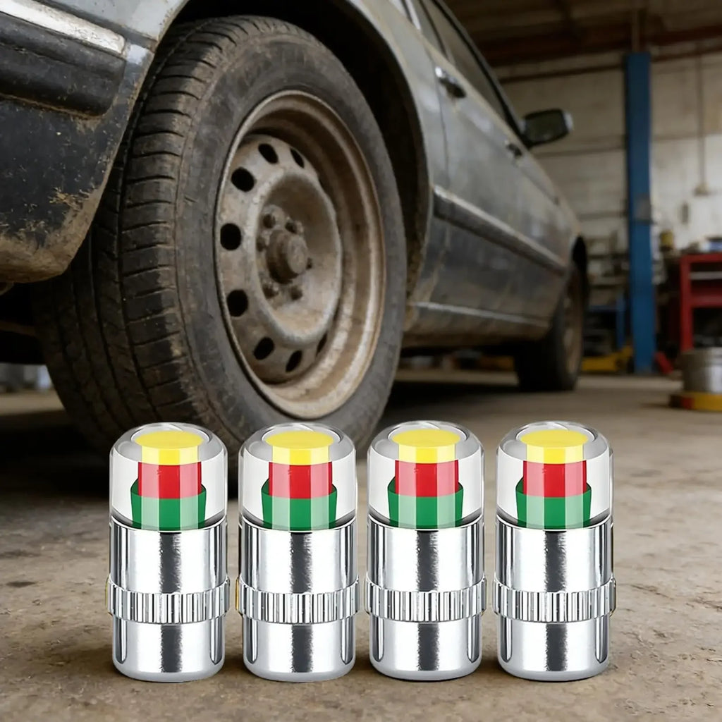 Tire Pressure Valve Caps Easy To Read Sensor Indicator Valve Stem Caps for Automotive Cars Trucks SUVs Oasis Select