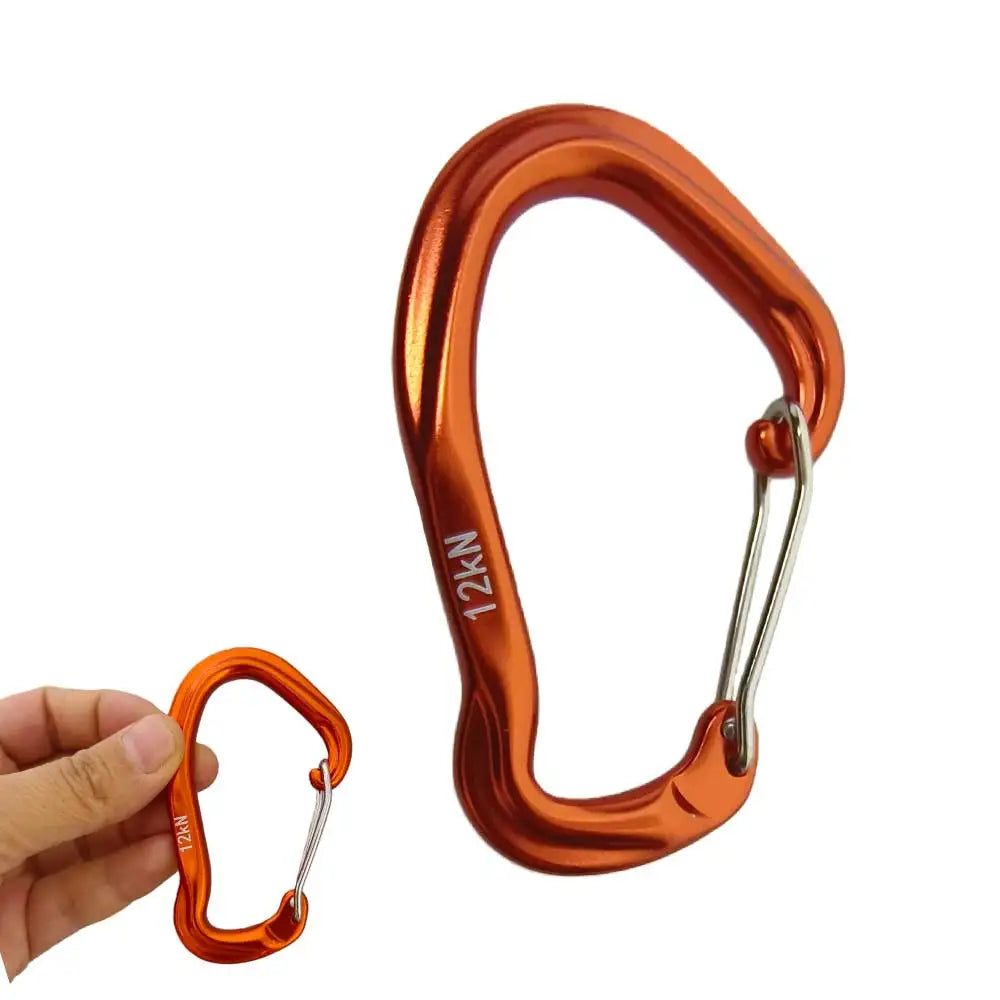 12KN Climbing Carabiner Aluminum Alloy Wire Gate Locking Camping Hammock Hooks Backpack Key Clip Mountaineering Quickdraw Gear Oasis Select