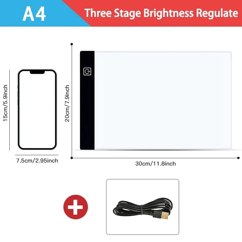 Transparent LED Light Pad for Drawing And Writing Ideal Copy Table for Artists And Students Anime Art Replication Tracing Tool Oasis Select A4