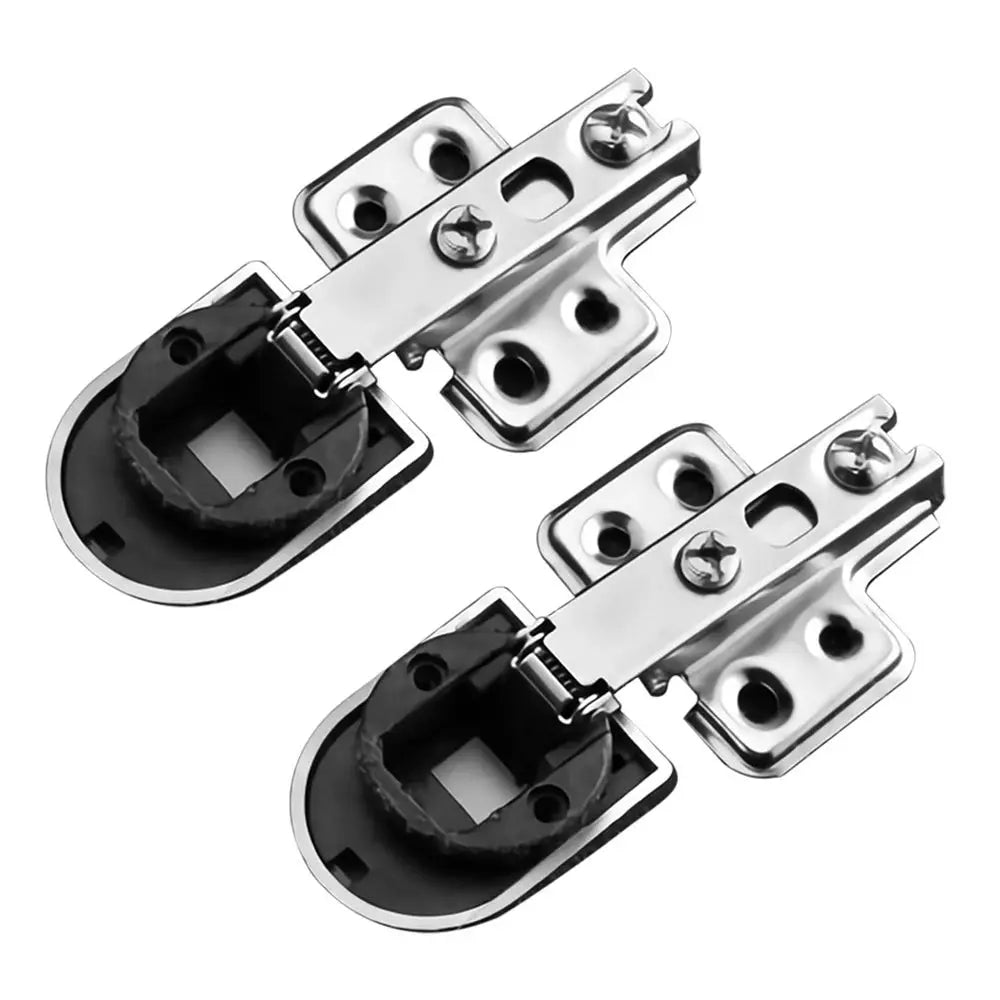 2PCS Useful No Hole Connector Window Accessories Cabinet Hinge Clip Furniture Supplies Glass Door Hinge Oasis Select Straight bend