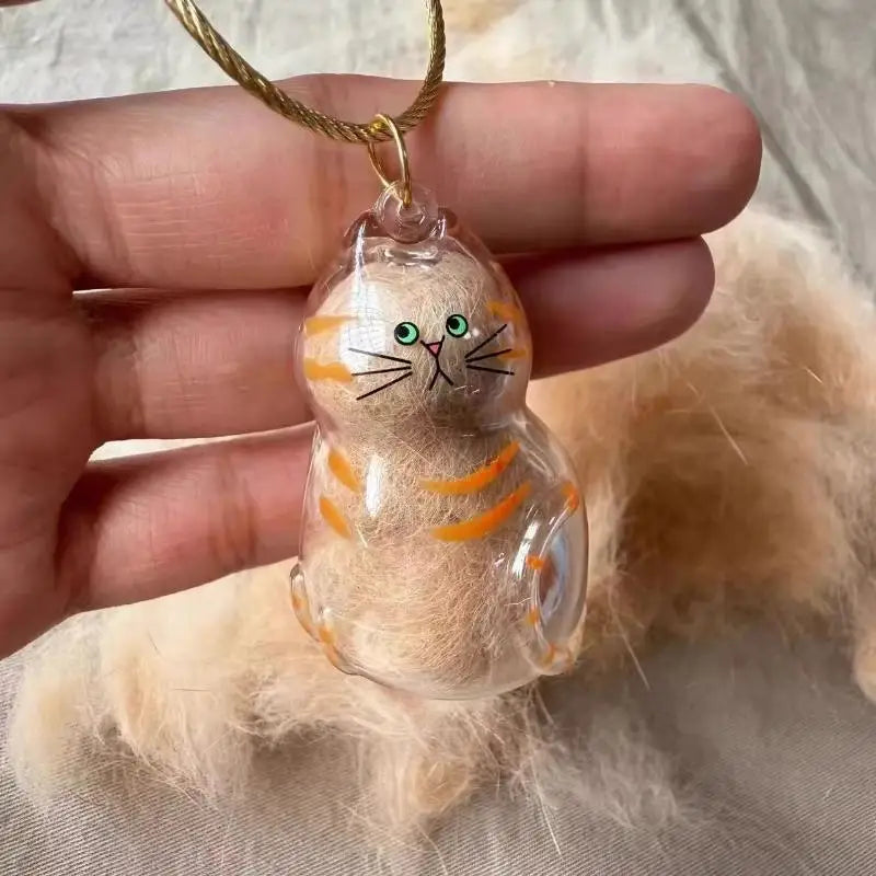 Cat Keychain Pendant Backpack Cat Hair Storage Box Hanging Cat Bag Hanging Pet Hair Grooming Souvenirs Oasis Select